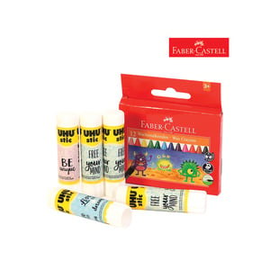 UHU Glue Stic 8.2g 5s+ Faber Castell Crayon12s