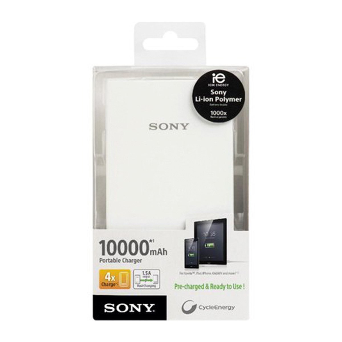 Sony CP-V10B 10000mAH Lithium-Polymer Power Bank White