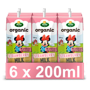 Arla Disney Organic Milk Strawberry 6 x 200 ml