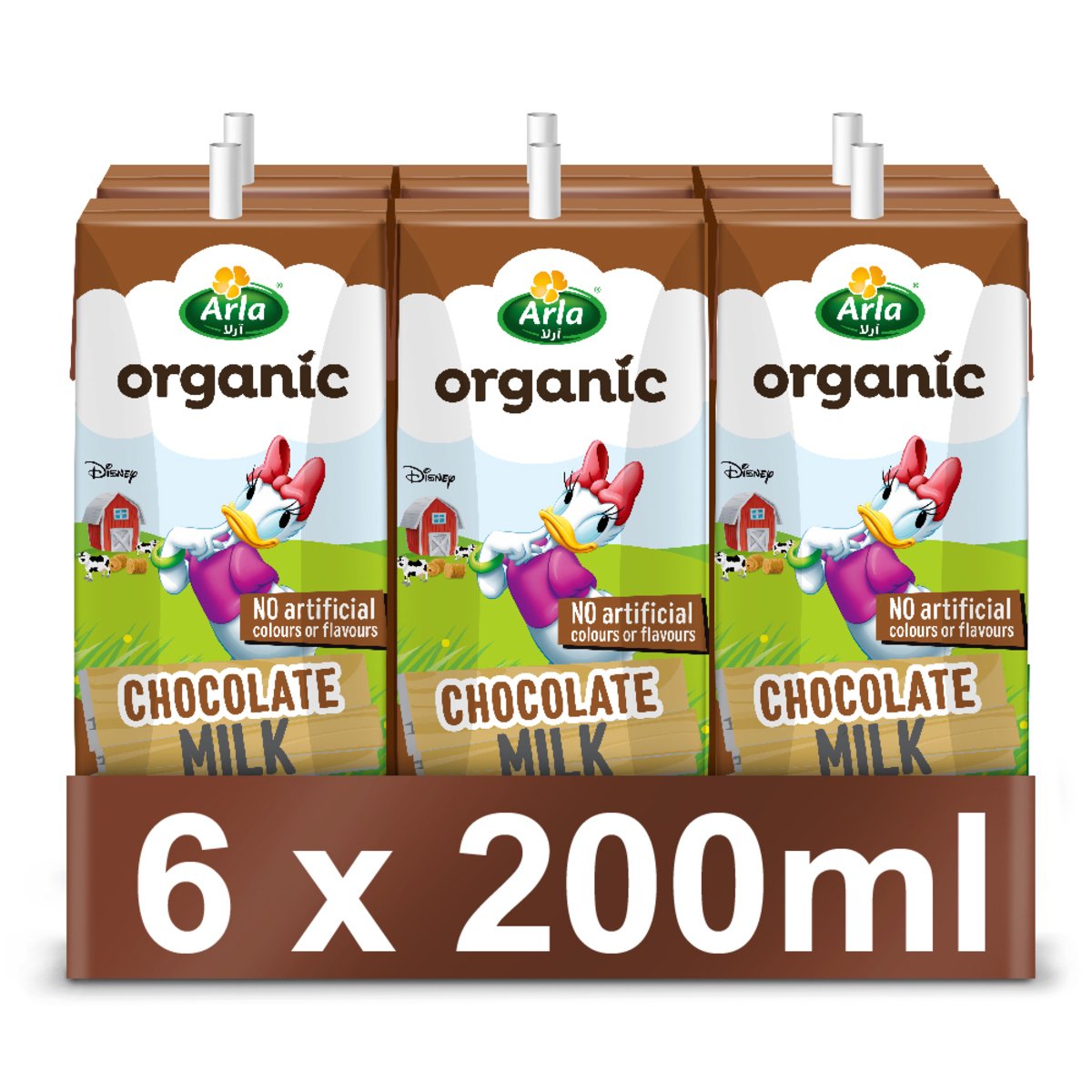 أرلا ديزني حليب الشوكولاتة العضوي 200 مل × 6 حبات