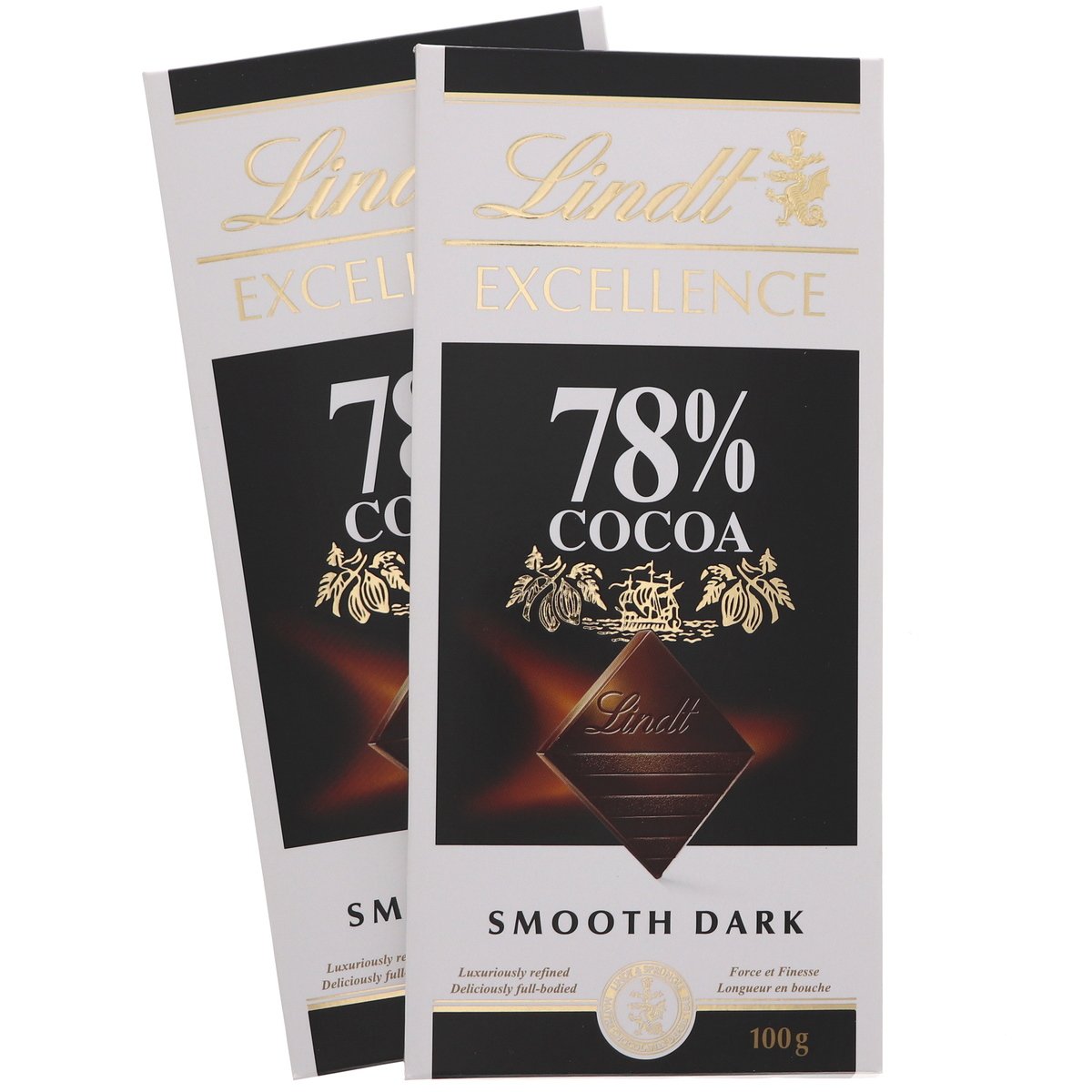 Lindt Excellence 78% Cocoa Smooth dark Chocolate 2 x 100 g