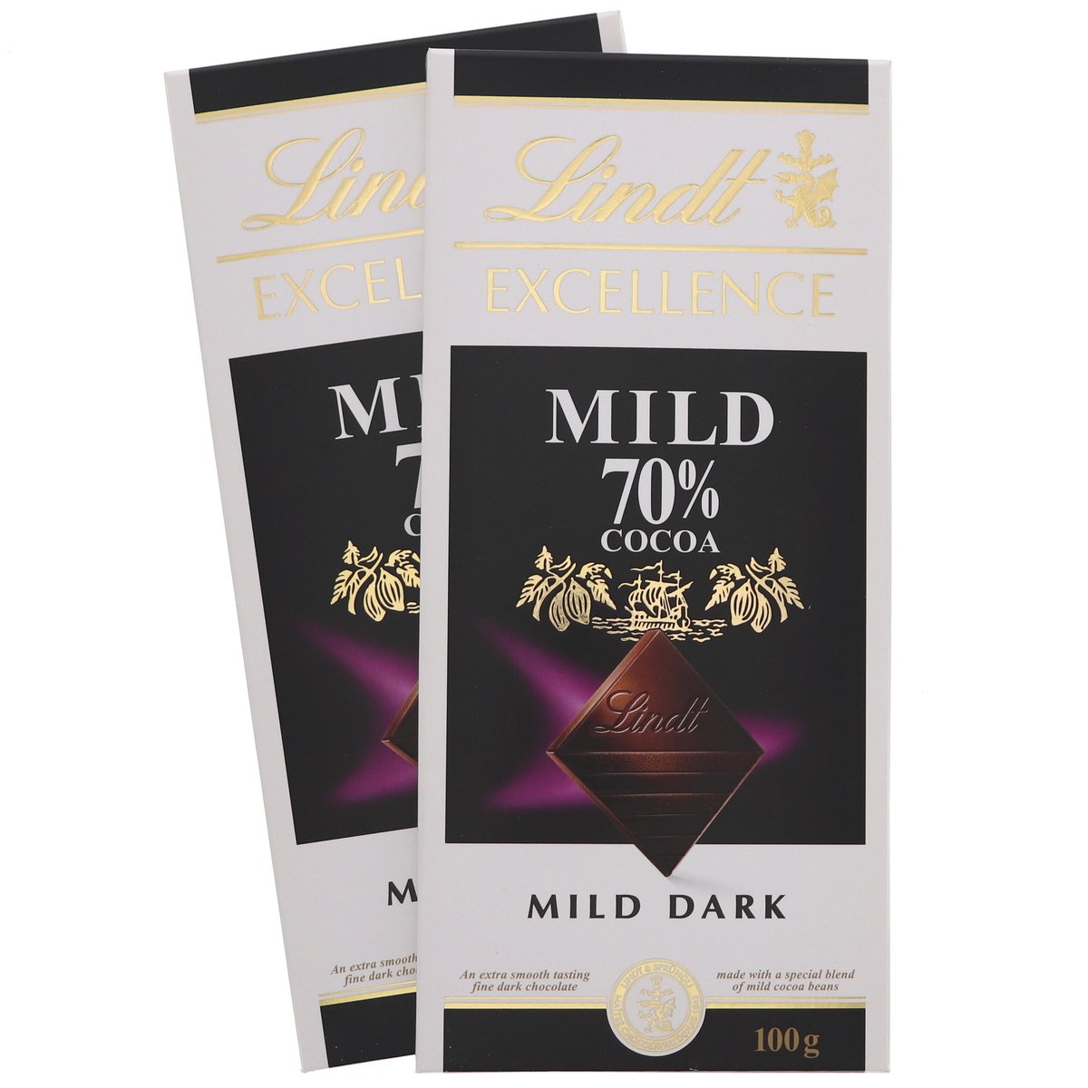 Lindt Excellence 70% Cocoa Mild Dark Chocolate 2 x 100 g