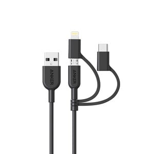 Anker powerline II USB-A to 3 in 1 charging cable Black