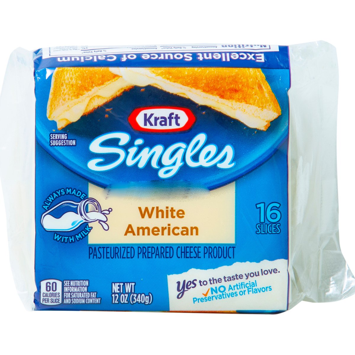Buy Kraft Singles White American Cheese 340 g Online at Best Price | Sliced Cheese | Lulu KSA in UAE