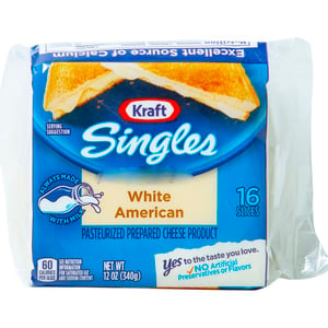 Kraft Singles White American Cheese 340g