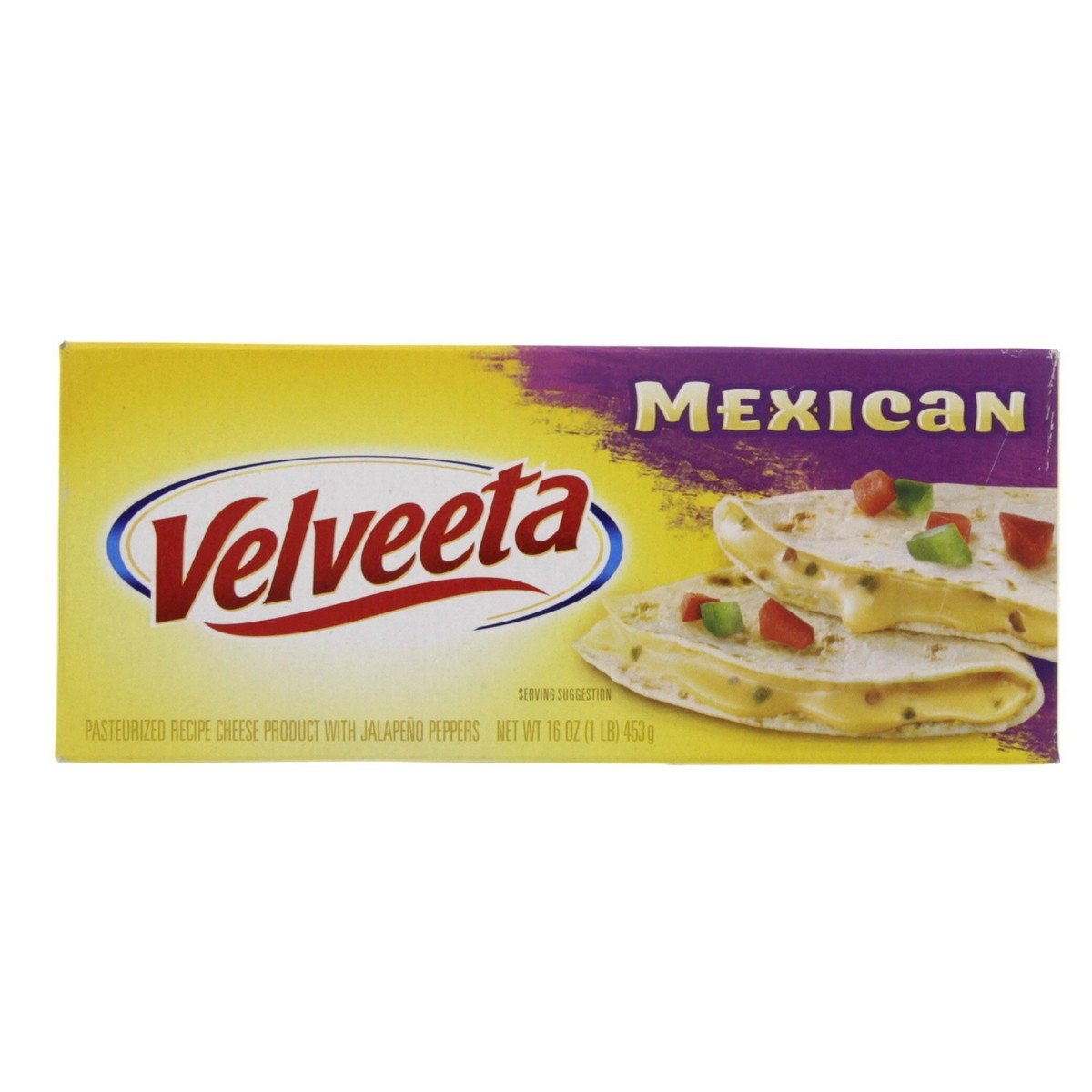 Velveeta Mexican Pasteurized Recipe Cheese Product With Jalapeno Peppers 453 g