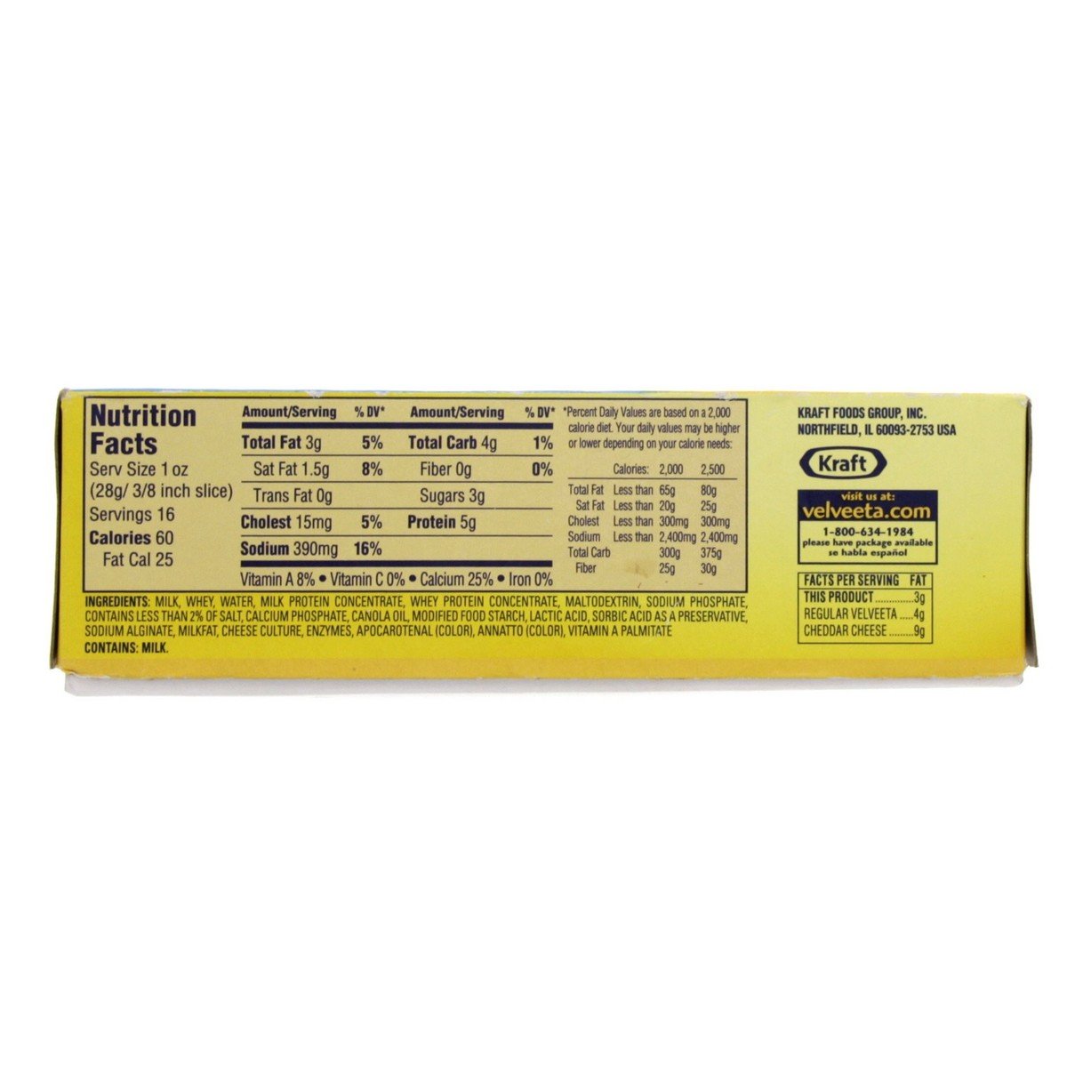 Velveeta Reduced Fat Pasteurized Recipe Cheese Product 453 g