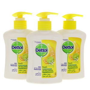 Buy Dettol Anti-Bacterial Hand Wash Fresh 3 x 200 ml Online at Best Price | Liquid Hand Wash | Lulu Kuwait in Kuwait