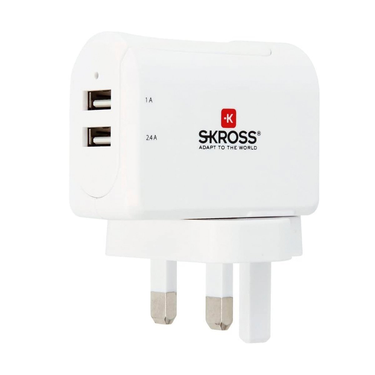 Skross UK USB Travel Charger, USB Charger with Dual USB Ports for Simultaneous Charging 2800112