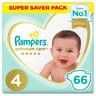 Pampers Premium Care Diapers Size 4 Maxi 9-14 kg Super Saver Pack 66 Count