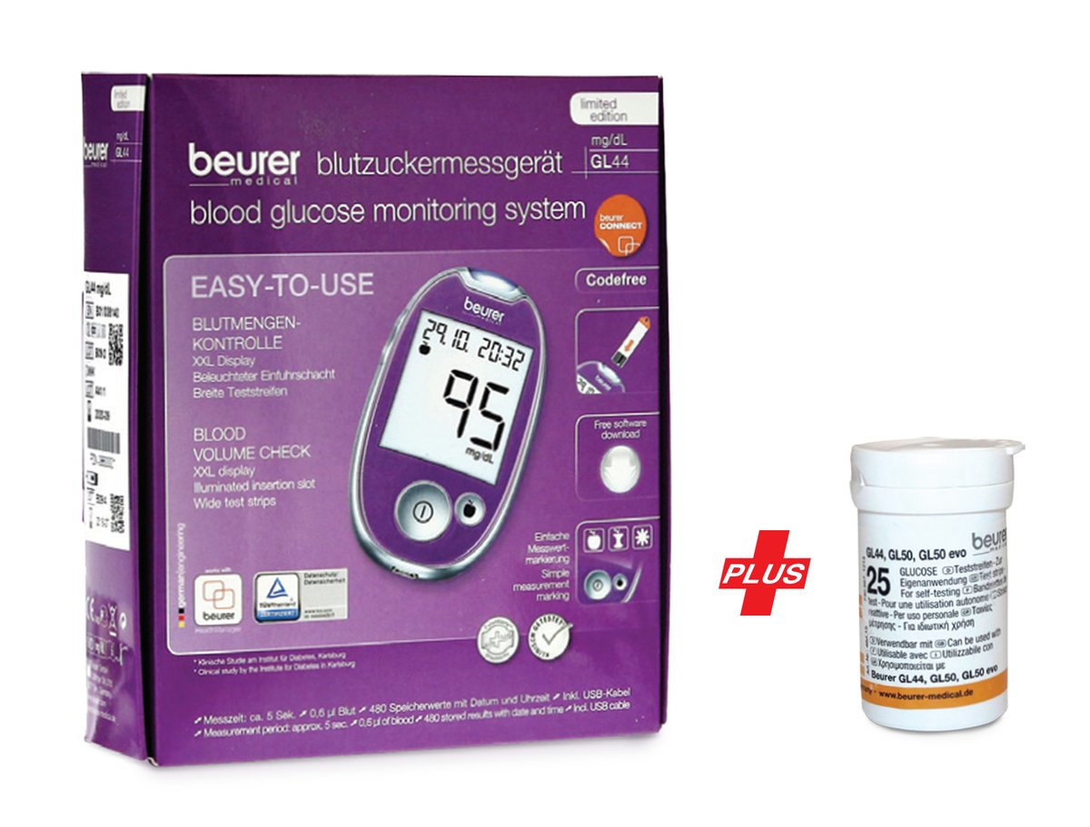 Beurer Glucose Monitor GL44 +25 Strips