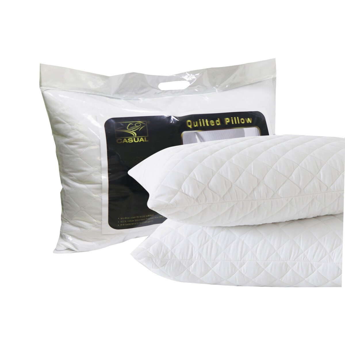 Casual Quilted Pillow White 1pc Size: 50x70cm