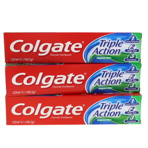 Colgate Triple Action Original Mint Toothpaste 3 x 125ml