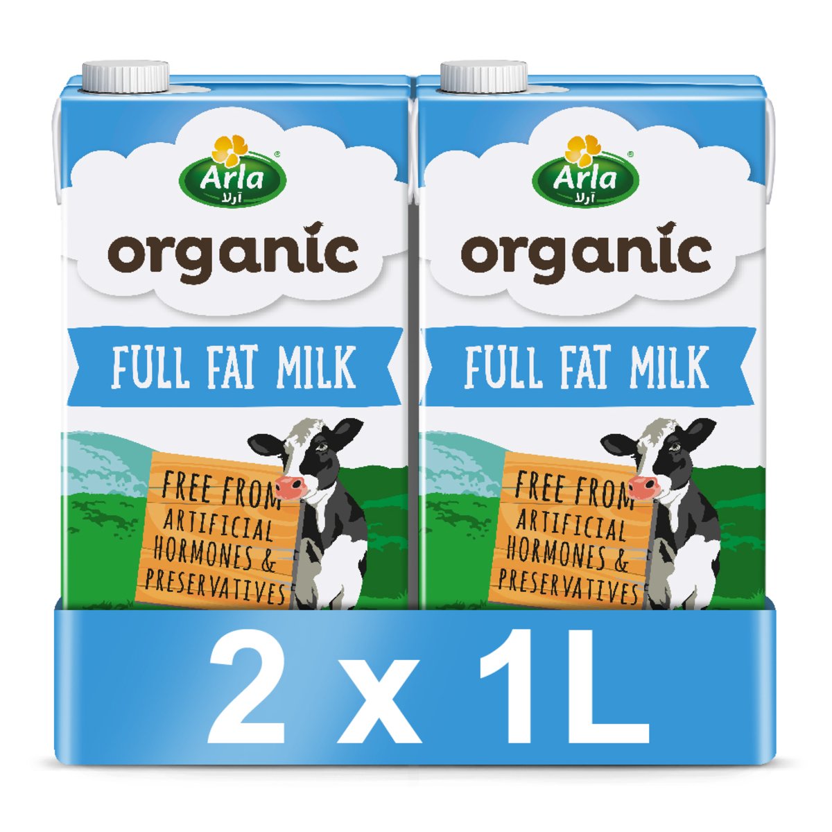 Arla Organic Milk Full Fat 2 x 1 Litre