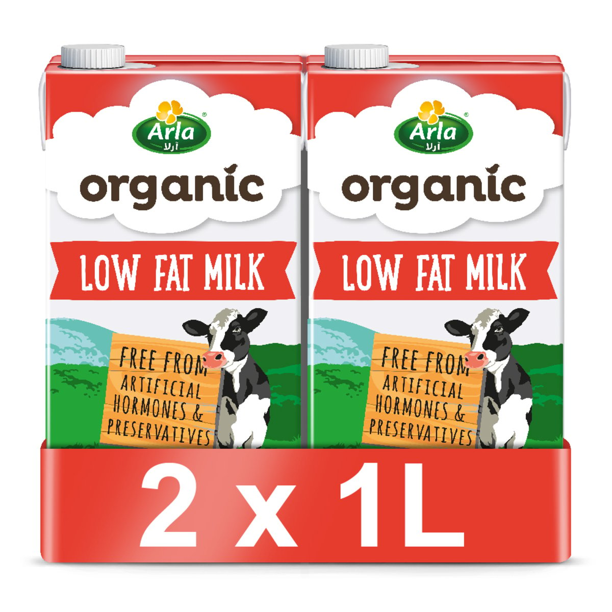 Arla Organic Milk Low Fat 2 x 1 Litre