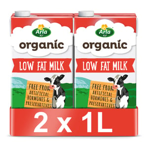 Arla Organic Milk Low Fat 2 x 1Litre