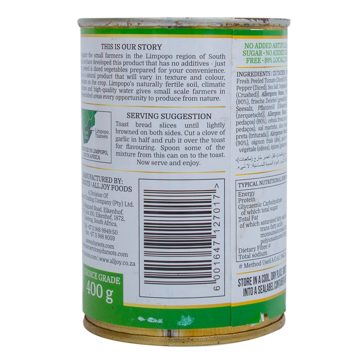 Earthwise Peeled & Diced Tomato & Pepper with Olive Oil 400 g