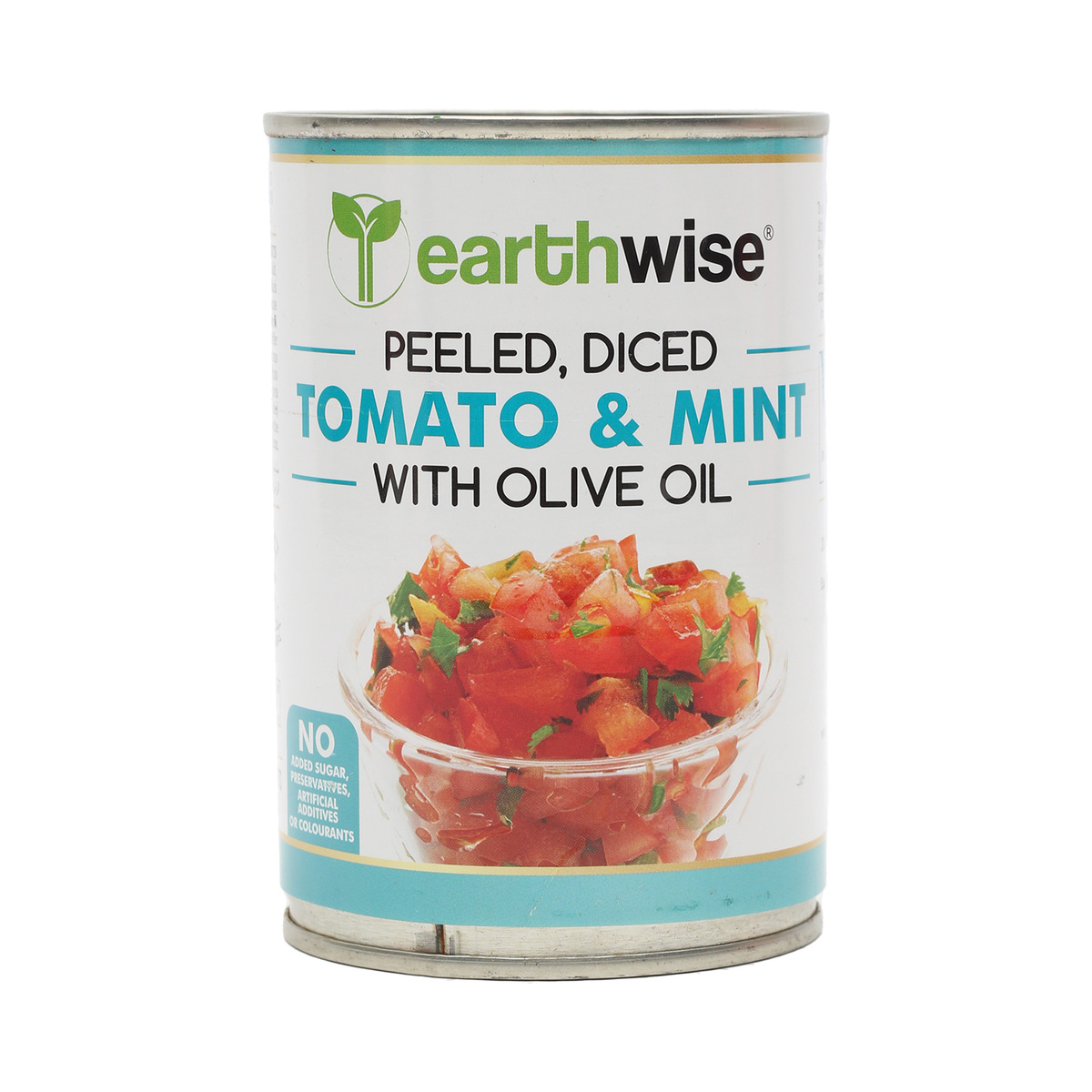 Earthwise Peeled Diced Tomato & Mint With Olive Oil 400g