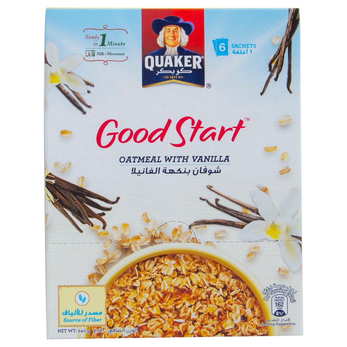 Quaker Good Start Oatmeal With Vanilla 6 x 40 g