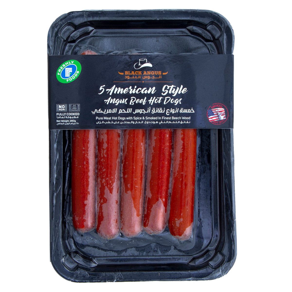 Freshly Foods 5 American Style Angus Beef Hot Dogs 280 g