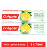 Colgate Toothpaste Natural Extracts Ultimate Fresh with Lemon Oil and Aloe 2 x 75 ml