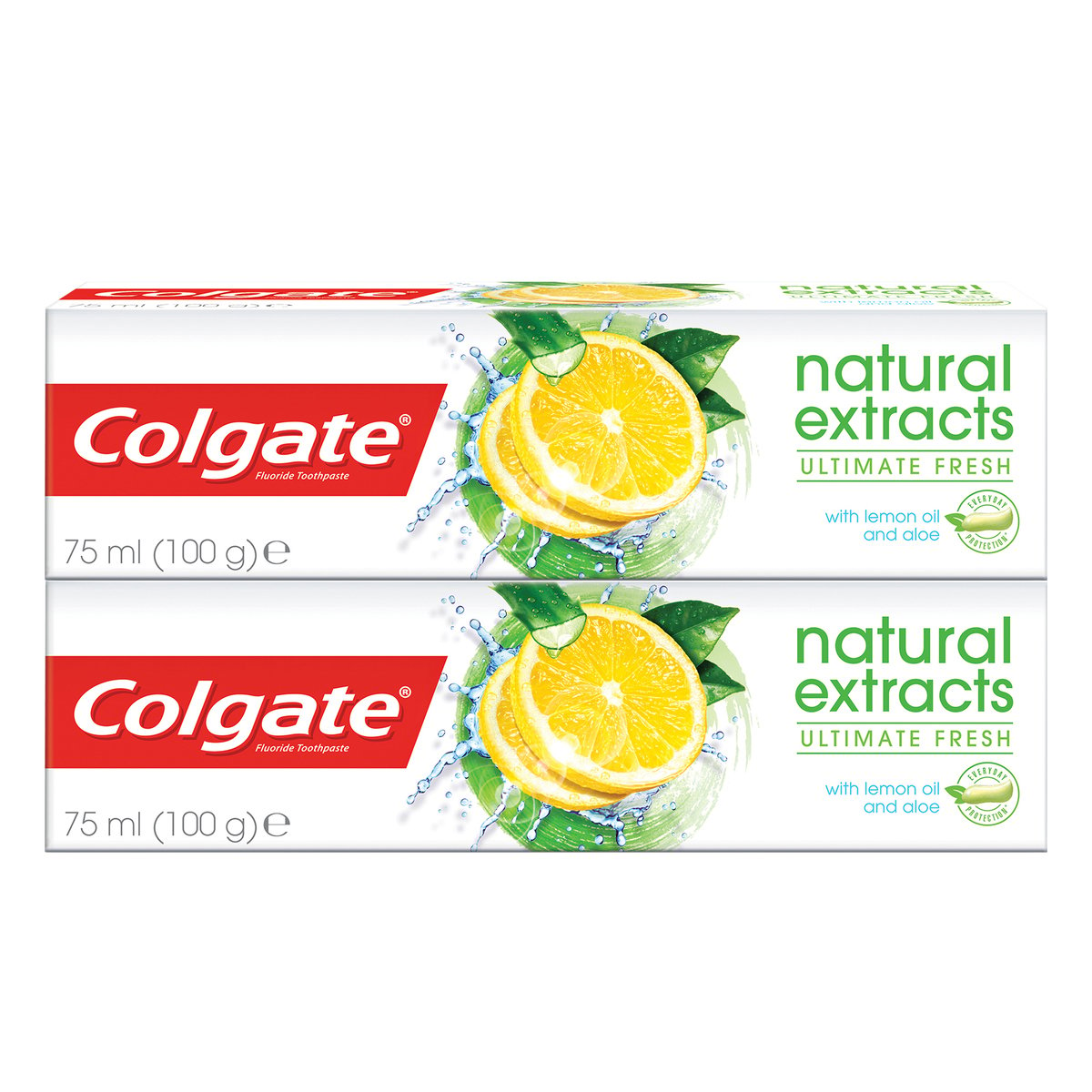 Colgate Toothpaste Natural Extracts Ultimate Fresh with Lemon Oil and Aloe 2 x 75 ml