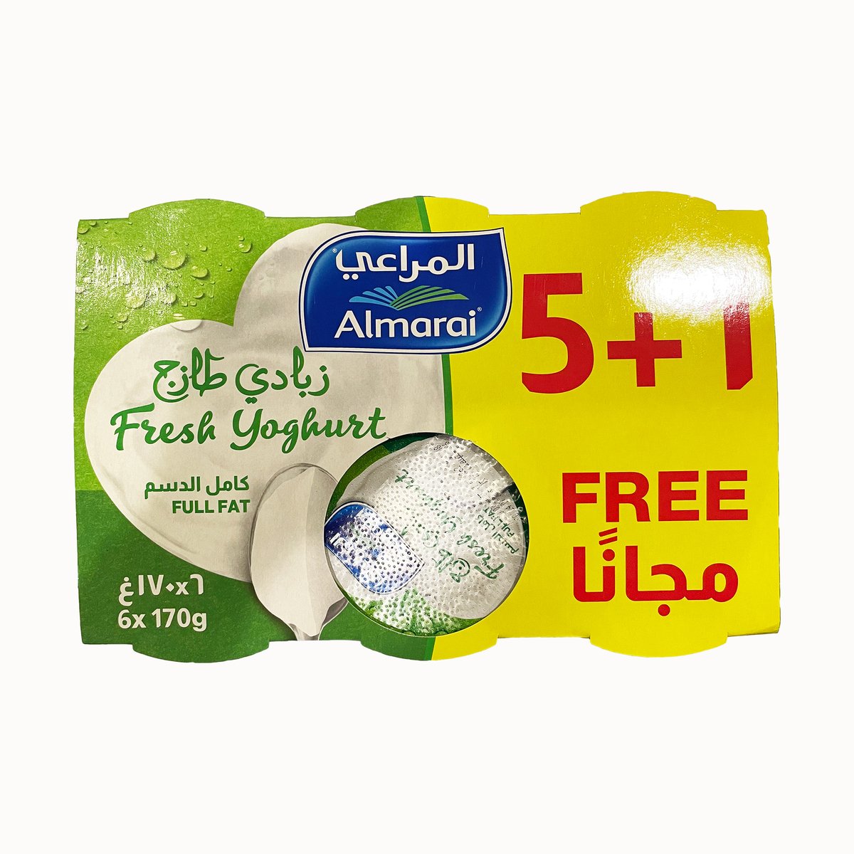 Almarai Full Fat Fresh Yoghurt 170g 5+1