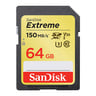 SanDisk Extreme 64GB SDXC Memory Card up to 150MB/s, UHS-I, Class 10, U3, V30