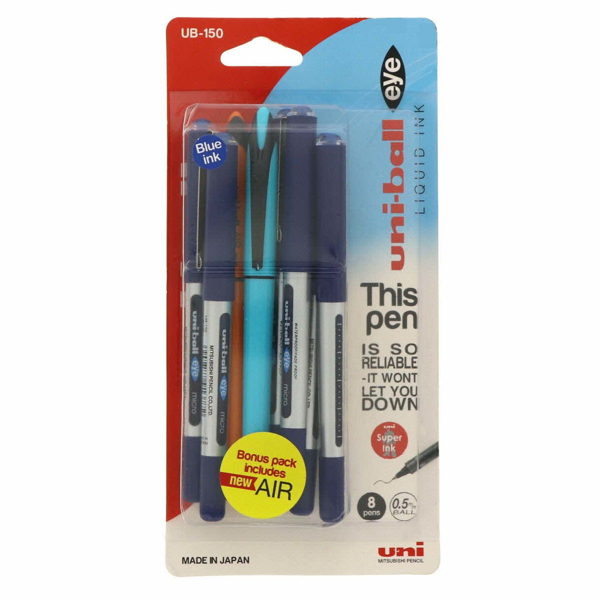 Uni-Ball Roller Pen Eye150 6's + Roller Pen Air 2's