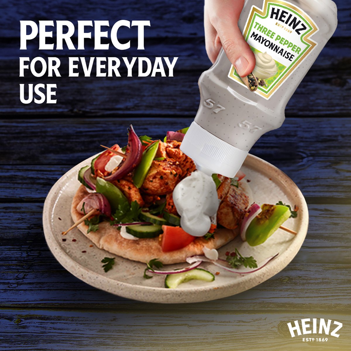 Heinz 3 Pepper Mayonnaise Top Down Squeezy Bottle 400 ml