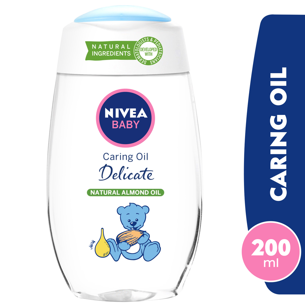 Buy Nivea Baby Oil Delicate Caring Natural Almond Oil 200 ml Online at Best Price | Baby Oil | Lulu KSA in Kuwait