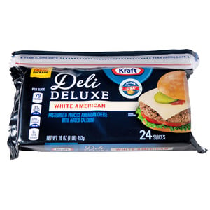 Kraft Deli Deluxe White American Cheese Slices 453g