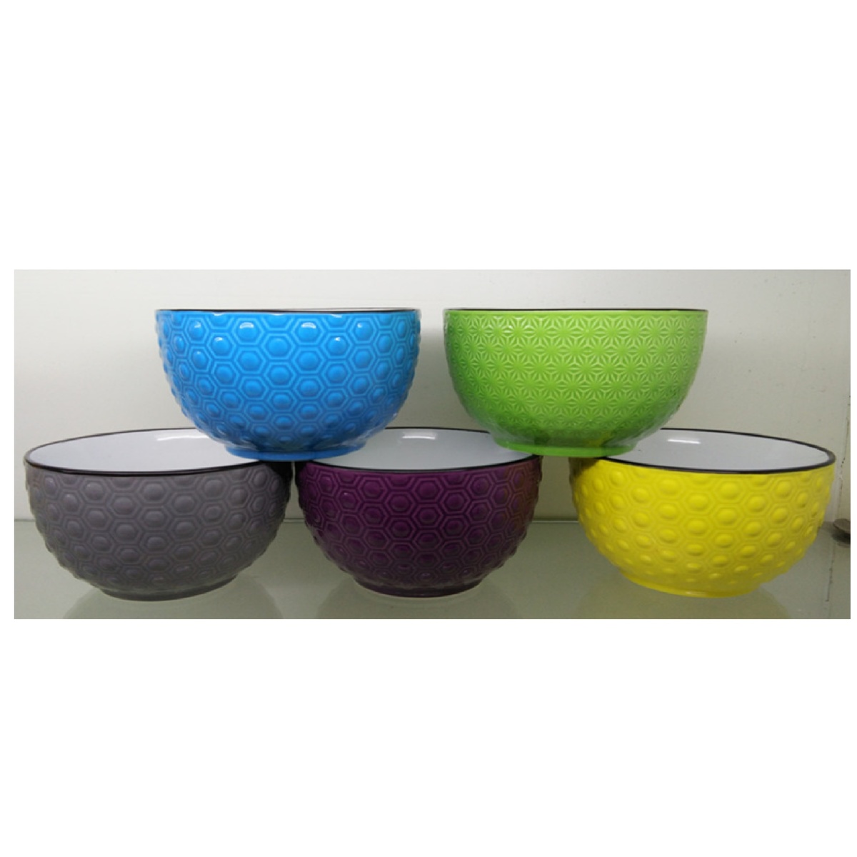 Home Embossed Bowl 5.5in H19A0130 Assorted Colors