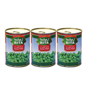 اشتري قم بشراء Rita Green Peas 3 x 400g Online at Best Price من الموقع - من لولو هايبر ماركت Canned Peas في الكويت