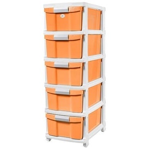 JCJ Drawer 5Tier with Wheel 2525 Assorted Color