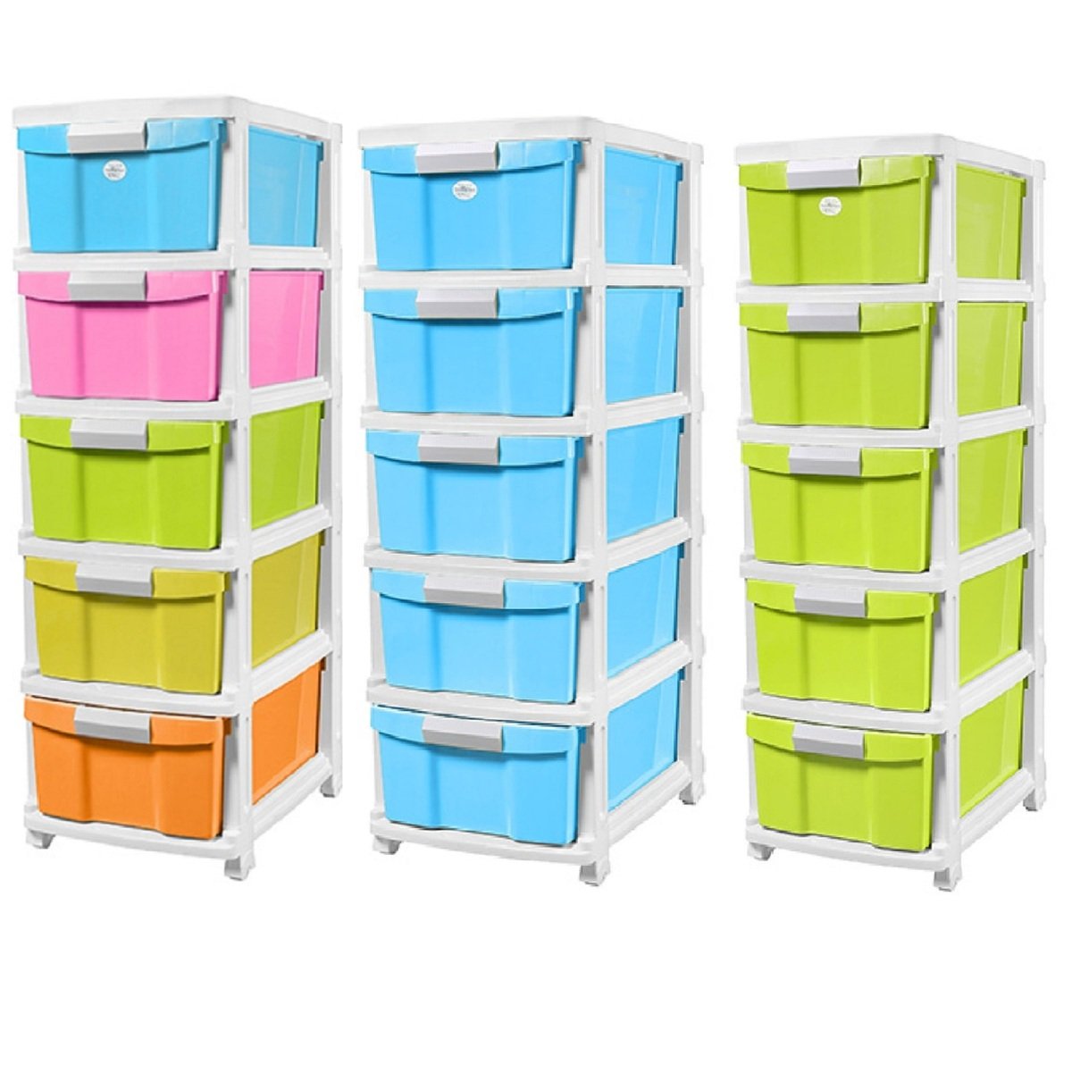 JCJ Drawer 5Tier with Wheel 2525 Assorted Color