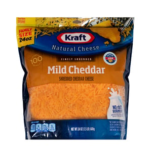 Kraft Finely Shredded Mild Cheddar Cheese 680g