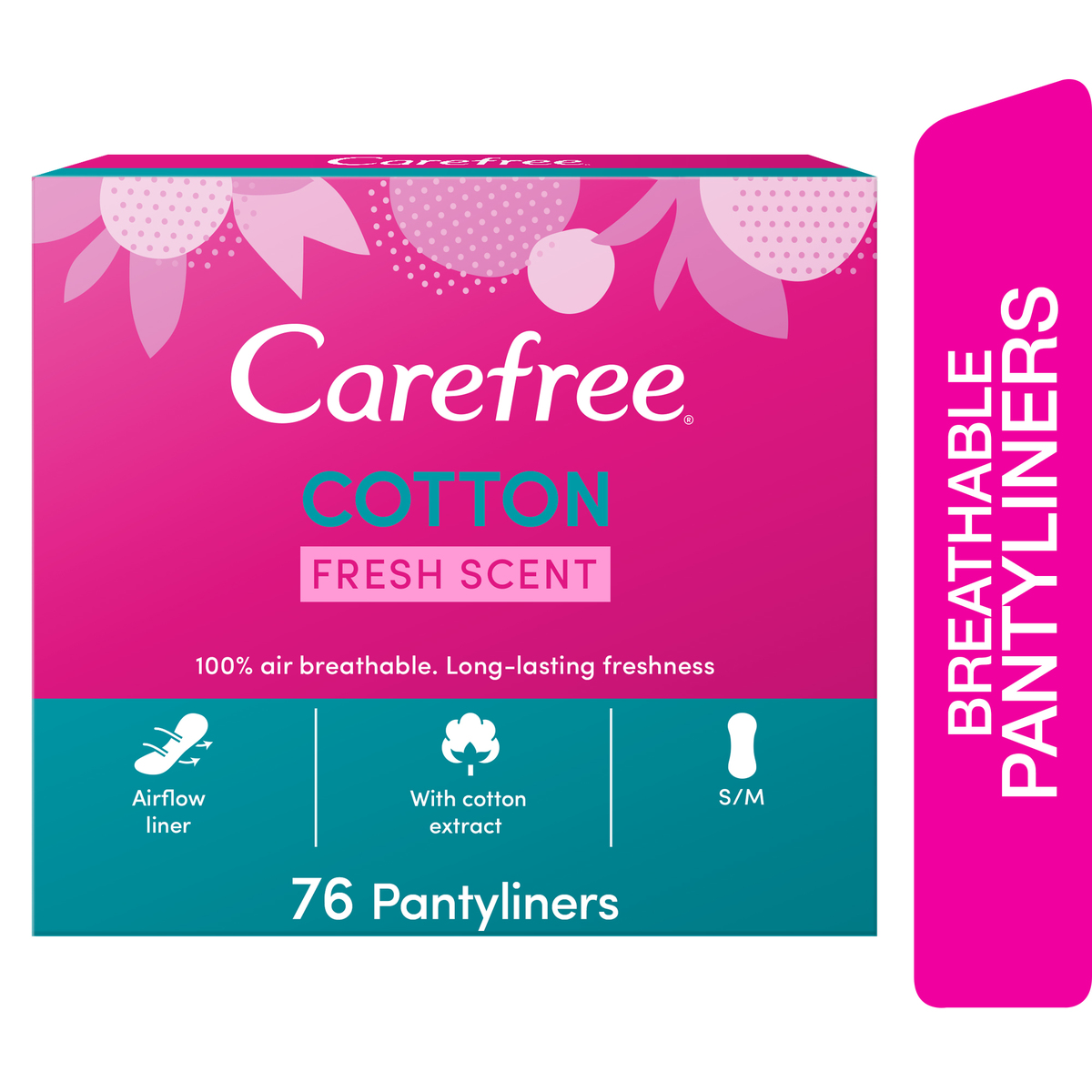 Buy Carefree Panty Liners Cotton Feel Fresh Scented 76pcs Online at Best Price | Sanpro Panty Liners | Lulu UAE in Saudi Arabia