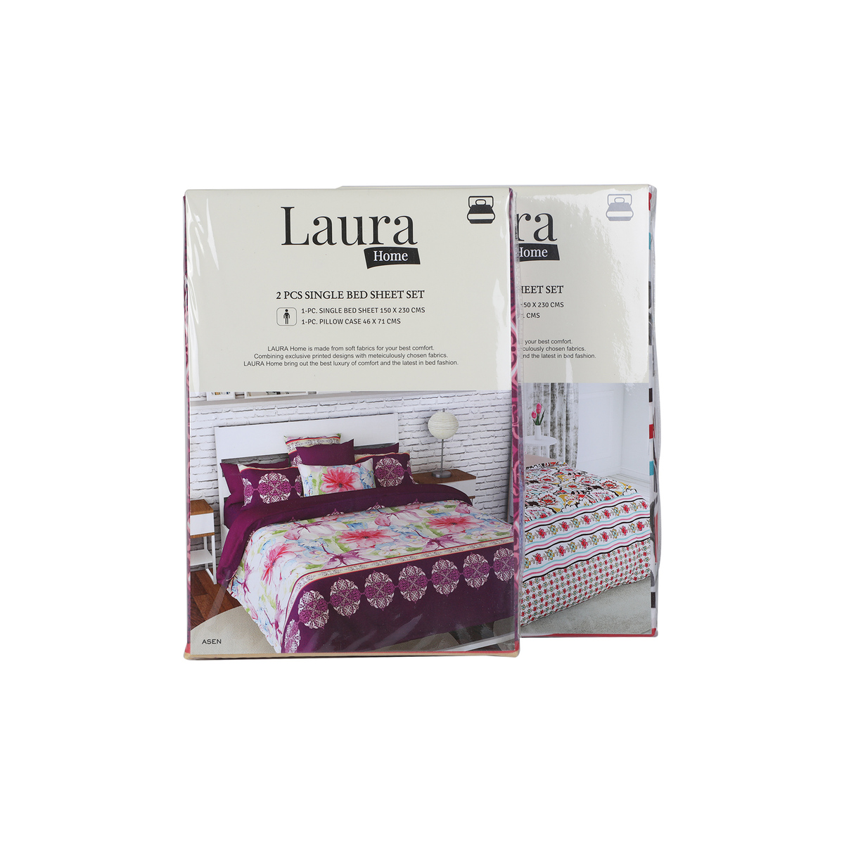 لورا شرشف سرير فردي مجموعة 2 قطع 150 × 230 سم متعدد الألوان