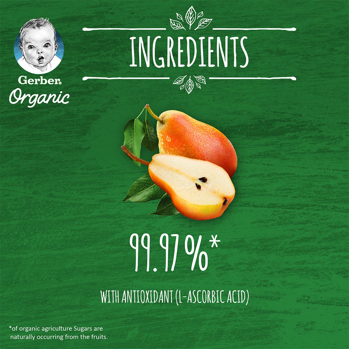 Gerber Baby Food Organic Pear From 6 Months 90g