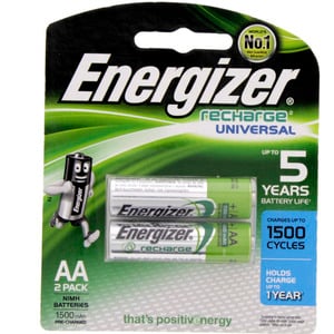 Energizer Rechargeable AA Battery NH15, Pack of 2 Pcs