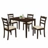 Maple Leaf Home Dining Table W710xL1140xH750mm + 4Chairs STW1564 Dark Brown
