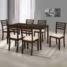 Maple Leaf Home Dining Table W840xL1470xH750mm + 6Chairs STW1549 Dark Brown