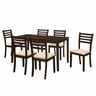 Maple Leaf Home Dining Table W840xL1470xH750mm + 6Chairs STW1549 Dark Brown