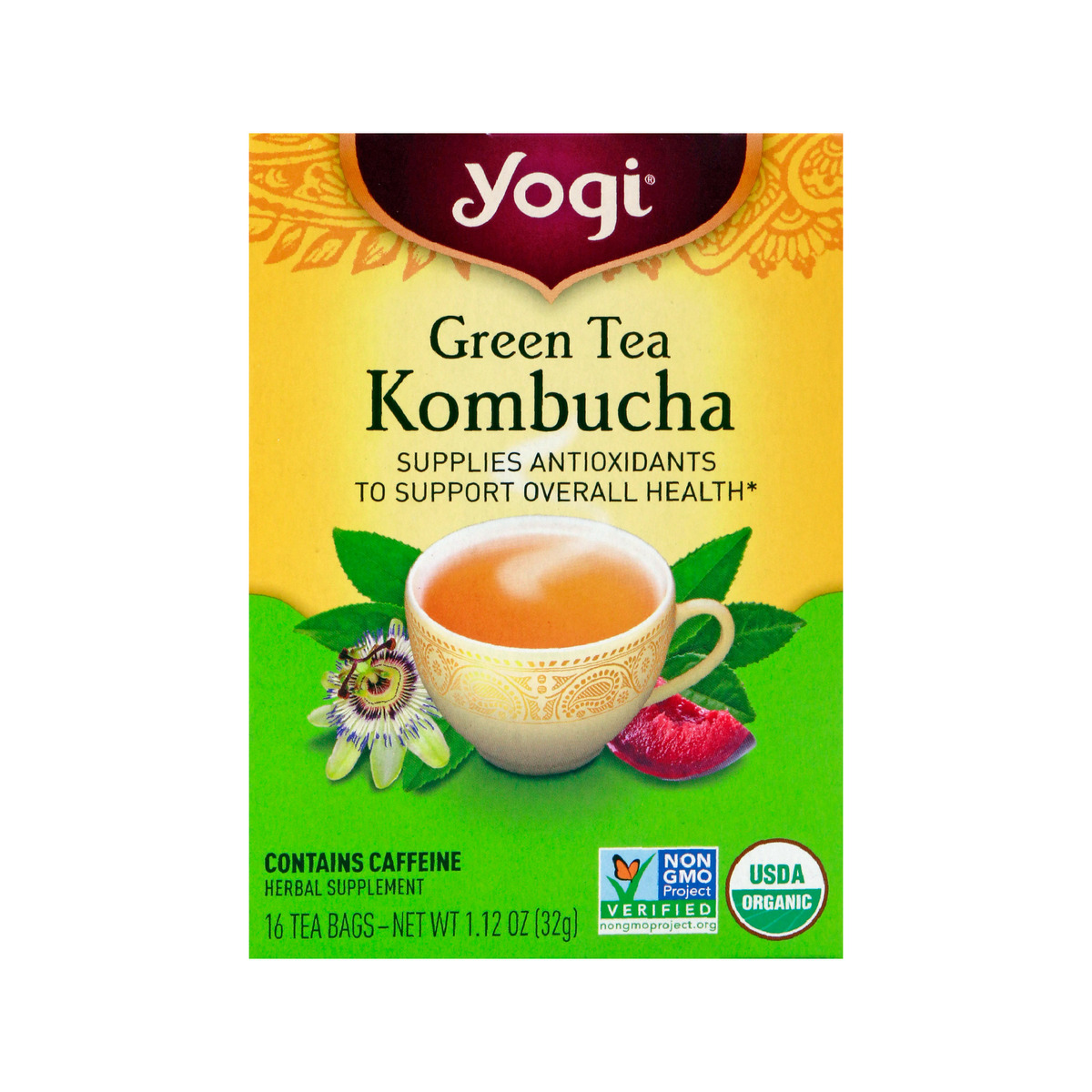 Yogi Organic Green Tea Kombucha 16 Teabags