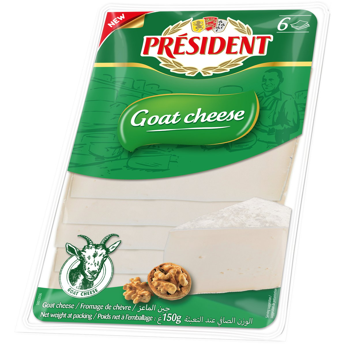 President Goat Sliced Cheese 150g