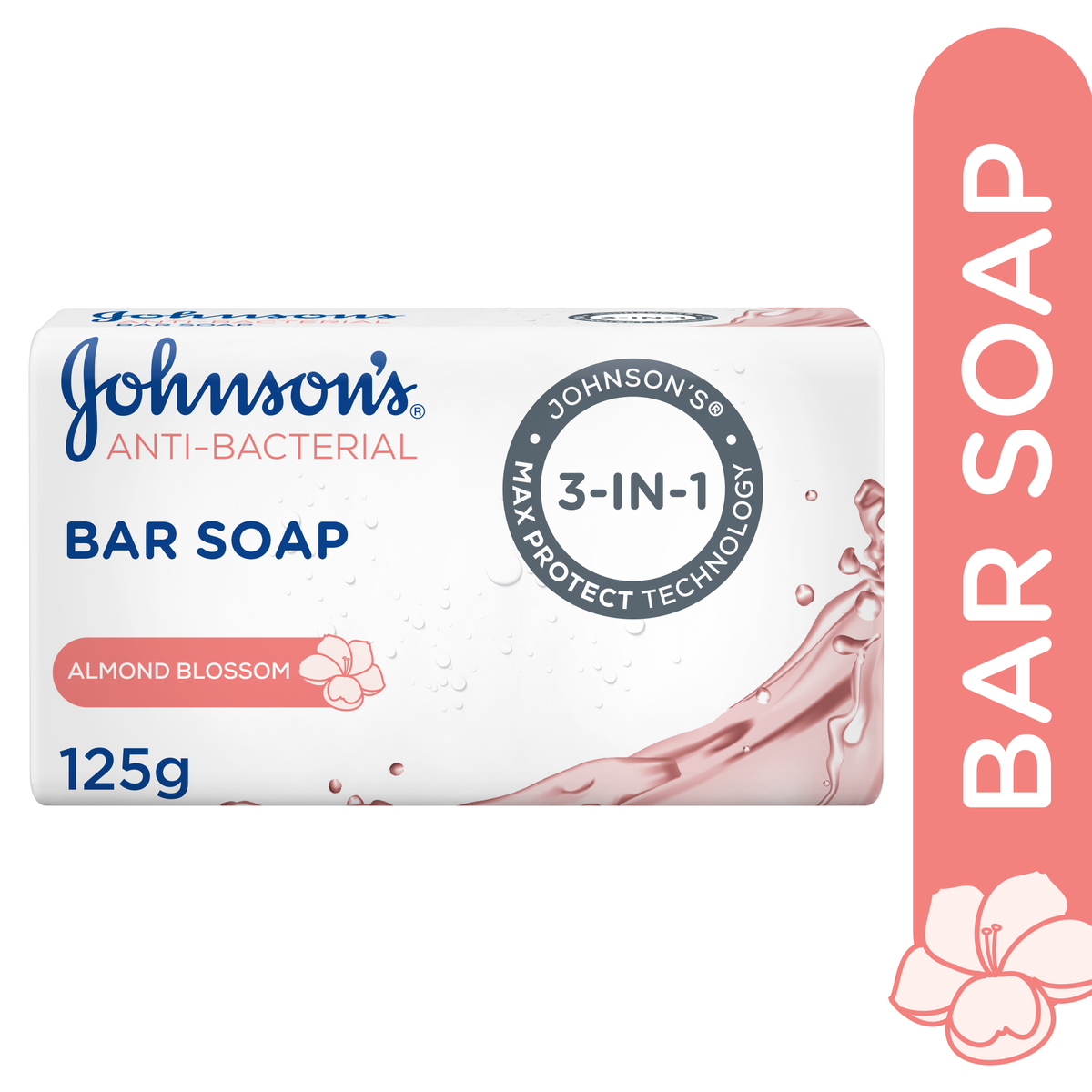 Johnson's Bar Soap Anti-Bacterial Almond Blossom 125 g