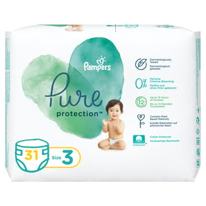 Buy Pampers Pure Protection Diapers Size 3 6-10kg 31pcs Online at Best Price | Baby Nappies | Lulu UAE in Kuwait