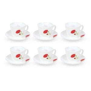 Cello Cup & Saucer 22cl 12pcs Red Poppy