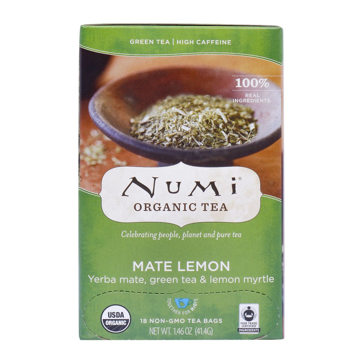 Numi Organic Mate Lemon Green Tea 18 pcs